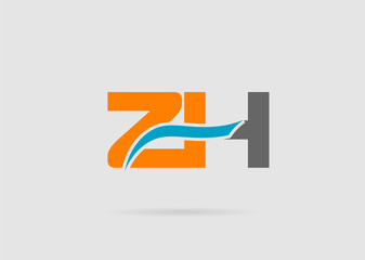 Alphabet Z and H letter logo. Vector illustration
