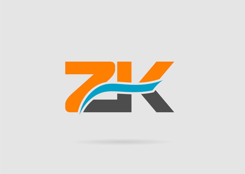 Alphabet Z and K letter logo. Vector illustration
