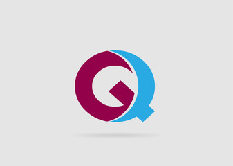Vector illustration of abstract icons based on the letter Q logo
