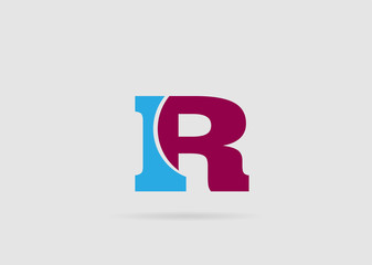 Letter R logo icon design template elements. Vector color sign
