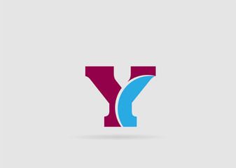 Letter y logo icon design template elements. Vector color sign
