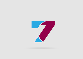 Number 7 logo. Vector logotype design.
