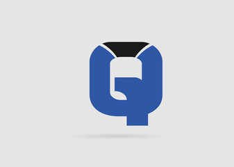 Vector illustration of abstract icons based on the letter Q logo
