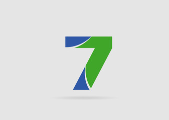 Vector sign logo number 7
