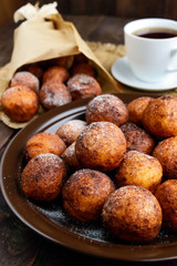Vanilla cheese balls, deep fried and a cup of tea. Lovely breakfast.