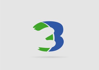 Number 3 logo. Vector logotype design
