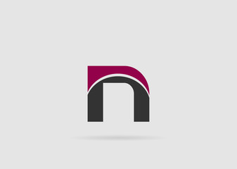 Vector illustration of abstract icons based on the letter N logo
