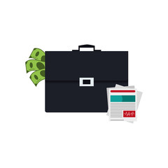 flat design briefcase and medical history icon vector illustration