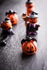 Halloween pumpkin decoration on black background