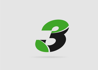 Number three 3 logo symbol design template elements
