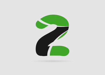 Logo number 2 vector design template
