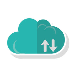 Cloud icon. cloud computing and storage theme. Isolated design. Vector illustration
