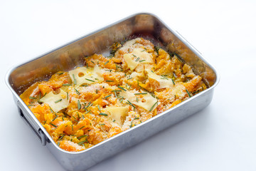 Cooking pumpkin baked with cheese
