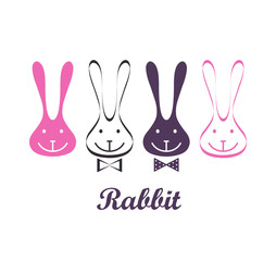 Vector rabbit symbols. Rabbits icons.