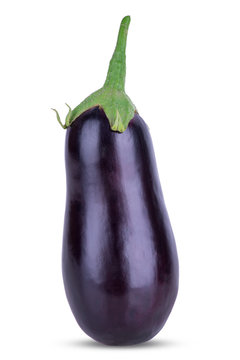 large eggplant on a white background closeup