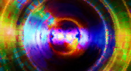 music speaker with with colorful mosaic effect, graphic computer design.