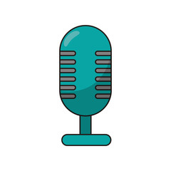 Microphone device icon. Music sound musical technology communication and media theme. Isolated design. Vector illustration