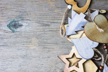 Rustic wooden holiday decorations