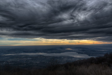 Dramatic sky at the sunset