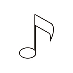 Music note icon. Sound melody pentagram and musical theme. Isolated design. Vector illustration