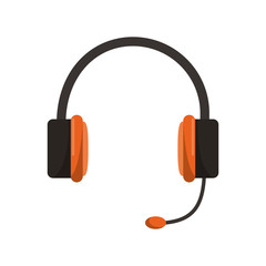Headphone device icon. Music sound audio stereo and technology theme. Isolated design. Vector illustration