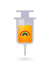 Isolated  syringe with a rainbow