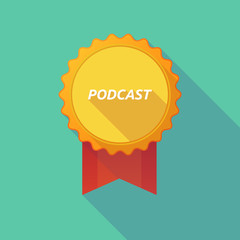 Long shadow badge with    the text PODCAST