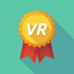 Long shadow badge with    the virtual reality acronym VR