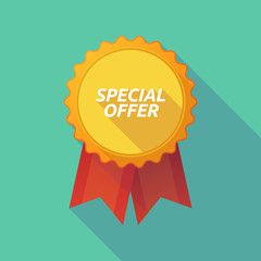 Long shadow badge with    the text SPECIAL OFFER