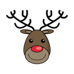 Reindeer icon. Merry christmas season celebration and decoration theme. Isolated design. Vector illustration