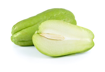 thai bitter melon isolated on white background.