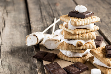 Ingredients for smores