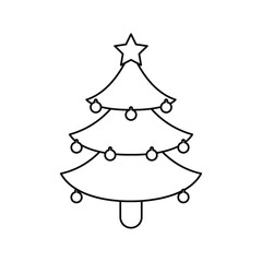 Pine tree icon. Merry christmas season celebration and decoration theme. Isolated design. Vector illustration