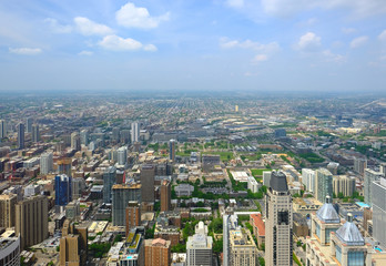 Fototapeta premium Widok z lotu ptaka panoramę Chicago