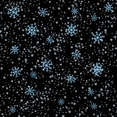 Abstract seamless pattern for girls, boys, clothes. Creative vector background with dots, snowflakes, gifts.Funny wallpaper for textile and fabric. Fashion style. Colorful bright.Black, white