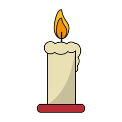 Candle icon. Merry christmas season celebration and decoration theme. Isolated design. Vector illustration