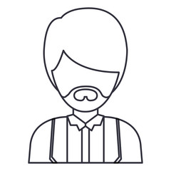 Man cartoon with mustache icon. Avatar people person and human theme. Isolated design. Vector illustration