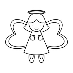 Angel icon. Merry christmas season celebration and decoration theme. Isolated design. Vector illustration