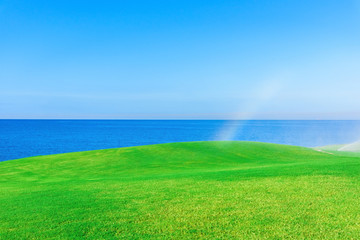 watering the golf course