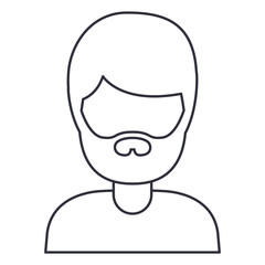 Man cartoon with mustache icon. Avatar people person and human theme. Isolated design. Vector illustration