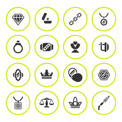 Fototapeta premium Set round icons of jewelry