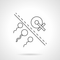 Human infertility flat line vector icon