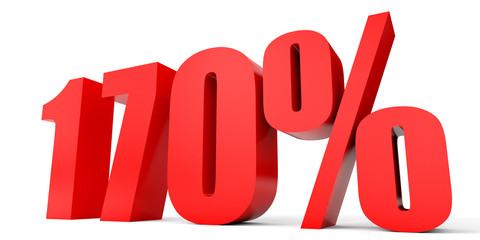 Discount 170 percent off. 3D illustration.