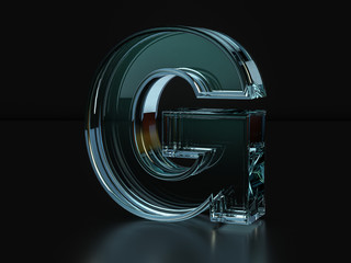Glass letter G