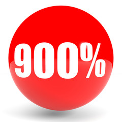 Discount 900 percent off. 3D illustration.