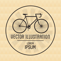 Bike icon. Hipster style vintage retro fashion and culture theme. Colorful design. Vector illustration
