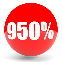 Discount 950 percent off. 3D illustration.