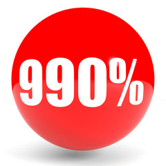 Discount 990 percent off. 3D illustration.