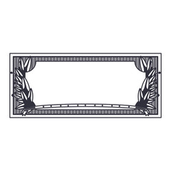 Decorative frame icon. Ornament border decoration and card theme. Isolated design. Vector illustration