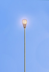 The next street lamp A blue background